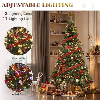 Amazon.com: YITAHOME Pre-Lit Artificial Hinged Christmas